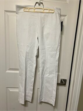 White Straight-Leg Women's Pants - Clean Professional Look
